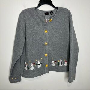Vintage Croft & Barrow Christmas fleece button down size medium‎